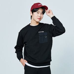 [소이] 남자 가을이월 우븐포켓배색맨투맨티(25S1401)