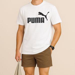 [푸마 주니어]푸마 PUMA 에센셜 NO.1 로고 반팔티 화이트 682532-02