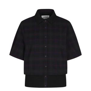 [핑]골프 여성 체크 버튼 카라 반팔 티셔츠 121D3TF152-GN_BP