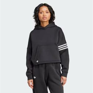 [아디다스(오리지널)]Neuclassics 후디 블랙 크롭 후드 IW5607