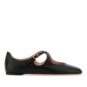 발리 우아한 블랙 버클 가죽 발레리나 WA051BNA051 U901