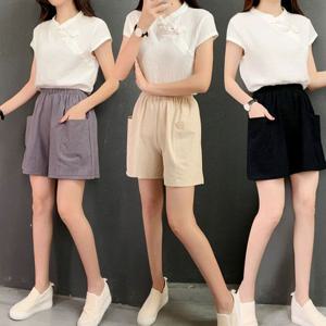 시원하게 입기 좋은 여자 여름 린넨 소재 반바지