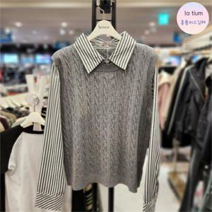 라티움 HC03 여성 편하게 입는 핏예쁜 카라 조끼블라우스 L55 P3BL16 95