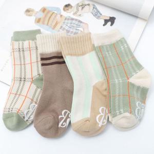 아동겨울양말 체크무늬 유아양말 4족 초등 남아 여아 패션 아동양말