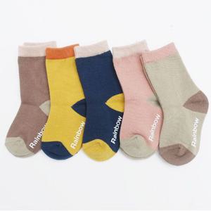 초등학생양말 베이직 컬러 유아동 양말 5족 목긴양말 초등 선물용