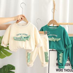 [조이멀티]그린악어 아동 맨투맨 조거팬츠 상하복세트 205613