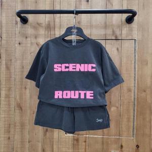 지프키즈 sh06 7부 가먼트 셋업 티셔츠+반바지 KQ2TSF021TPF921