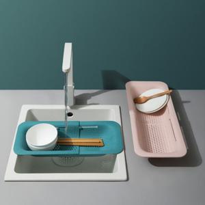 키밍 주방 배수랙 신축형 바구니 싱크대 과일 야채 필터 식기건조대 싱크대건조대 씽크대선반 주방선반 그