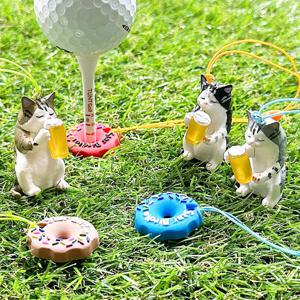 [턴트]한잔하자냥 도넛링 골프티걸이 골프티꽂이