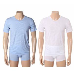 비비안  쿨맥스 잔스트라이프 남성 반팔 티셔츠 2종택1(RU1691T)