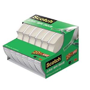 3M 스카치 매직테이프 세이빙팩(104-6 디스펜서 12X11) 스카치테잎 포장테이프 부착테이프 스카치 포장용스
