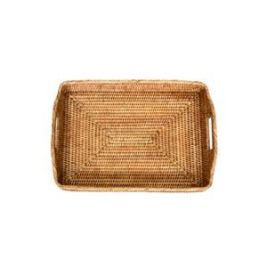 라지 미얀마 천연 라탄 모닝 트레이 L BK134