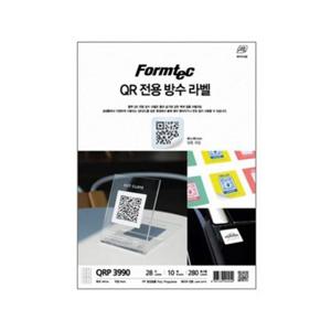 폼텍 QR 전용 방수라벨(QRP-3990 10매 28칸) A4라벨지 스티커용지 투명라벨지 방수라벨지 라벨기 라벨스티