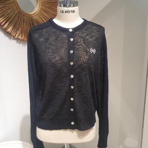 르피타 HC06 리본 아사 가디건(블랙) L252BKT253