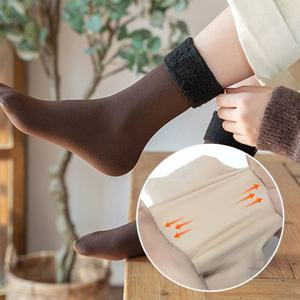 여성 기모 크루삭스 겨울 패션양말 무봉제 무지긴양말