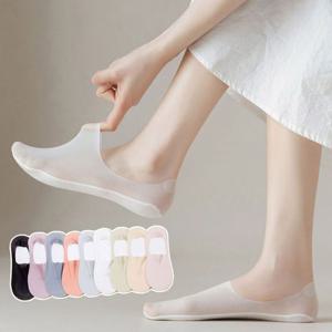 여성 쿨 아이스 실크 투명 덧신 ORK-137