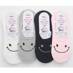 여자 페이크삭스 아쿠아 향기 덧신(스마일) 3켤레