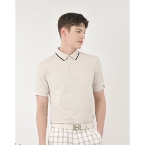 헤지스 골프 25SS 베이지 남성 헤리티지 피케 반팔 카라티 HUTS5B312I1