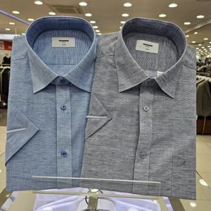 [레노마셔츠]반소매  린넨 혼방 슬럽 일반셔츠 RPUSG0604_JJ