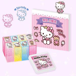 피티엘 산리오 큐브 스탬프 헬로키티 스탬프놀이 스탬프도장 캐릭터도장 잉크패드 칭찬스탬프 산리오스탬프