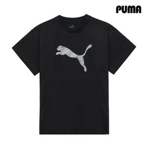 푸마 여성 HER 로고 반팔 티셔츠 블랙 676000-01