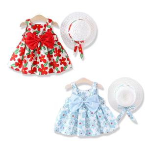 [엠케이] 바캉스플라워 여아동 나시 원피스 모자세트 205762