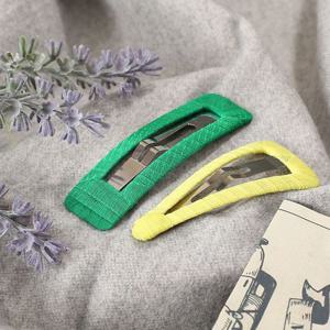 세모 네모 컬러 똑딱핀 2p 세트 앞머리 포인트 헤어핀