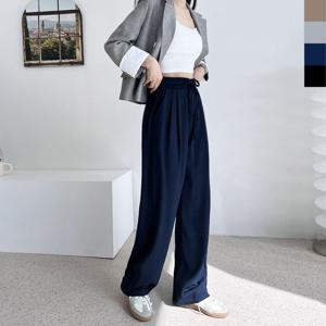 GSS L101W 여자 퓨어 린넨 핀턱와이드팬츠