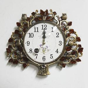 생명나무 부엉이 벽시계