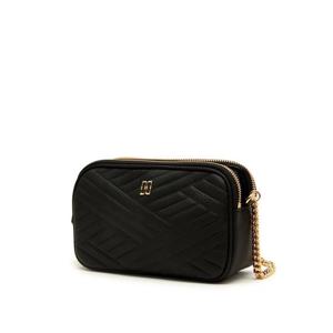 [닥스ACC]블랙 칼라일 엠보 가죽 골드DD 더블지퍼 크로스백 [CARLISLE] DCWA5F217