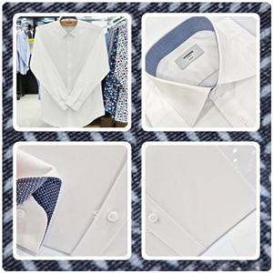 [레노마셔츠]일반핏/스판/노-포켓/카라.소매 안 배색/긴소매 정