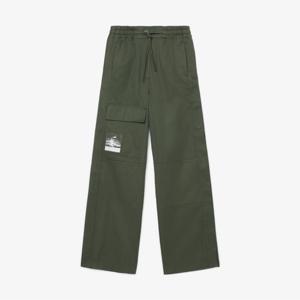 라코스테 공식 여성 사이드 플랩 와이드핏 코튼 팬츠 HF2452-55G HCF