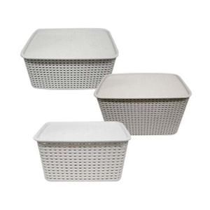 뚜껑 바구니 수납 정리함 사각 바스켓 박스 소 랜덤