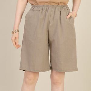 [애비뉴투지]린넨 혼방 허리밴드 여성 여름 5부 반바지 P05544