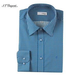 (듀퐁)24년 SS 신상 -SE4SM21LS329SBU(블루)- 슬림핏 면100 프린트 캐주얼 긴팔셔츠