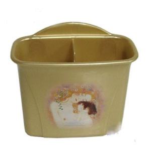 홈테크 골드 명화 칫솔꽂이 2칸(대) 욕실도구 욕실액세서리 칫솔꽂이 욕실다용도통 칫솔통 플라스틱칫솔꽂