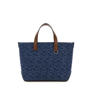 FENDI Embroidered denim handbag 7VA658AUGO F1SCG