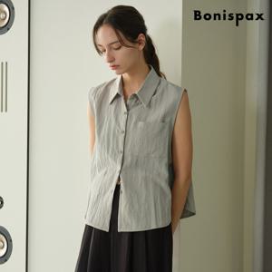 [보니스팍스(여성의류)]심플 카라 포켓 반팔 셔츠 (XP2BA030L0)