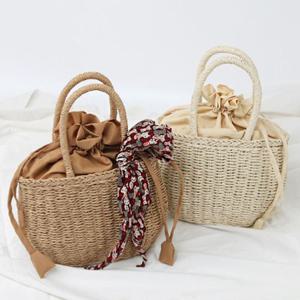 유행 라탄 버킷햇 작은 손가방 여름 패션 바구니 가방