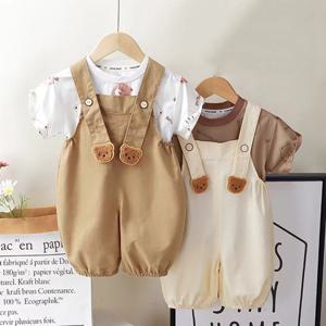 [엠케이] 꼬미둥이 아동 반팔티셔츠 조거 멜빵세트 205794