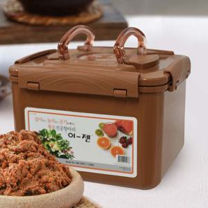 반찬통 이젠 진공항아리 7.4리터 사각 황토 밀폐용기 반찬통