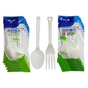크린센스 일회용 일회용기 수저포크 50개 일회