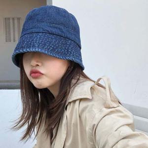 여자 데일리 청모자 버킷햇 데님 벙거지모자 둘레조절