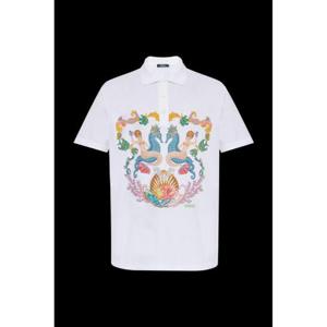 베르사체 그래픽 프린트 반팔 폴로 셔츠 10139061A14976 1W000 TP942099319