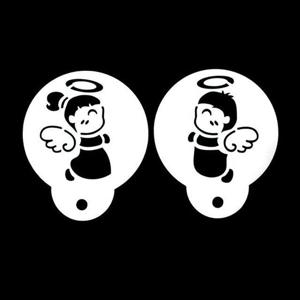 카페테리아 데코 도안 스텐실(아기천사커플) 1개