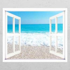 아트박스/꾸밈 cm602-파도치는에메랄드빛바다_창문그림액자