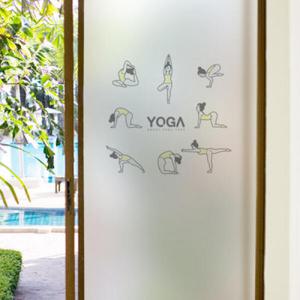 아트박스/꾸밈 is665_m-무점착유리시트_요가동작_현관문시트지