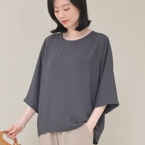 [애비뉴투지]쉬폰 베이직 봄 여름 칠부 루즈핏 블라우스 B04448