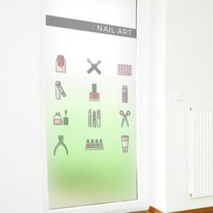 아트박스/꾸밈 is679_m-무점착유리시트_뷰티아이콘_유리문시트지