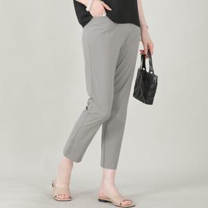 [애비뉴투지]단추장식 아이스 허리밴드 봄 여름 긴바지 P09421